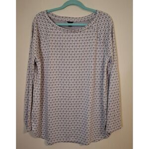 Ann Taylor Size XXL Women's Gray & Lilac Houndstooth Long Sleeve Tunic Top NWT